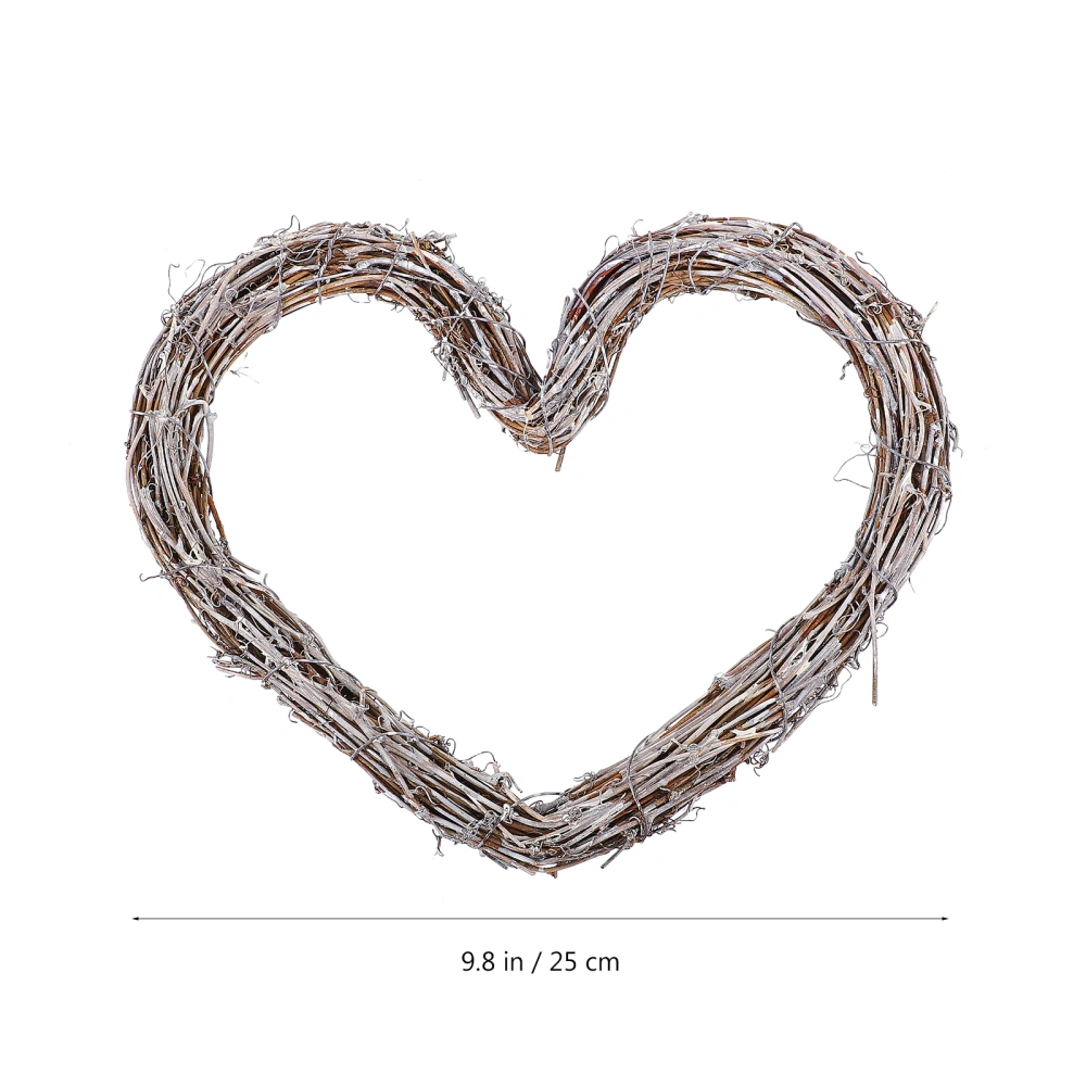 Christmas Rattan Ring Decorative Heart-shaped Rattan Hanging Door Wreath