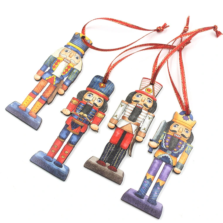 4pcs Nutcracker Soldiers Decorations Christmas Hanging Decors Festival Pendants Xmas Party Ornaments