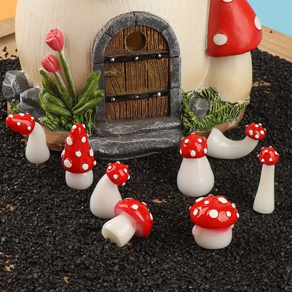 16pcs Mini Landscape Mushrooms Micro Resin Bonsai Mushrooms Mini Mushroom Figurines (Mixed Style)