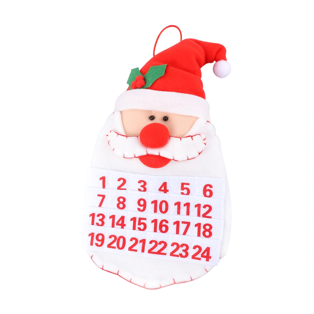 Adorable Santa Head Design Countdown Calendar Christmas Hanging Ornament Advent Calendar Home Decorations Christmas Supplies