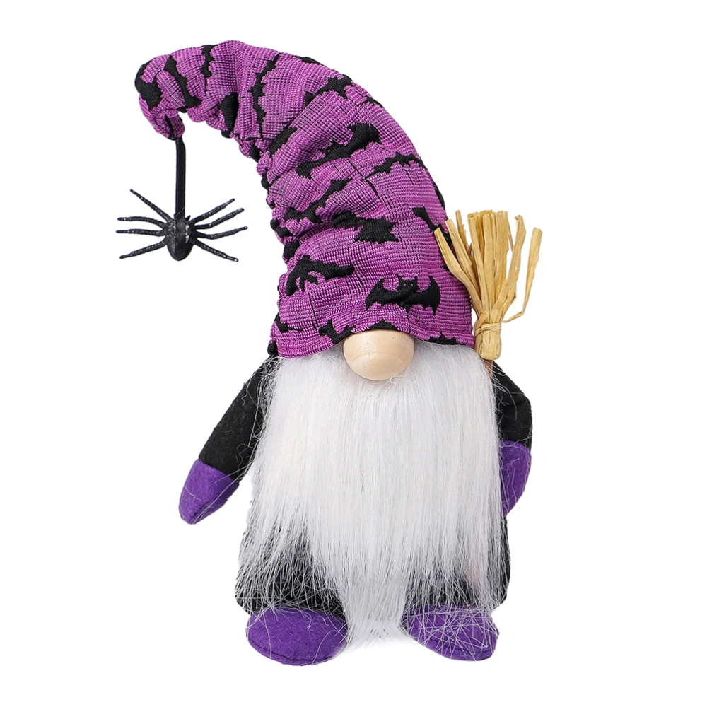 1Pc Gnome Doll Halloween Dwarf Doll Adornment Spider Bat Party Decor Supply