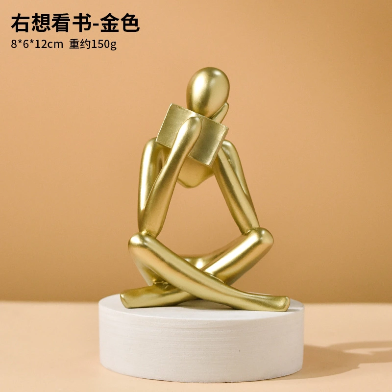 Household Abstract Decoration Minimalism Reading Man Statue Tabletop Resin Craft Decor