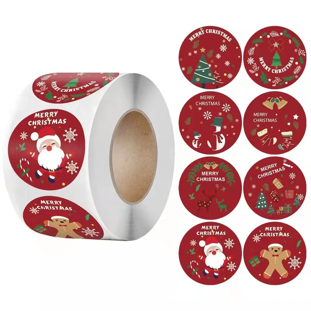 4 Rolls of Gift Sealing Labels Box Sealing Decal Xmas Gift Box Self-adhesive Stickers Roll