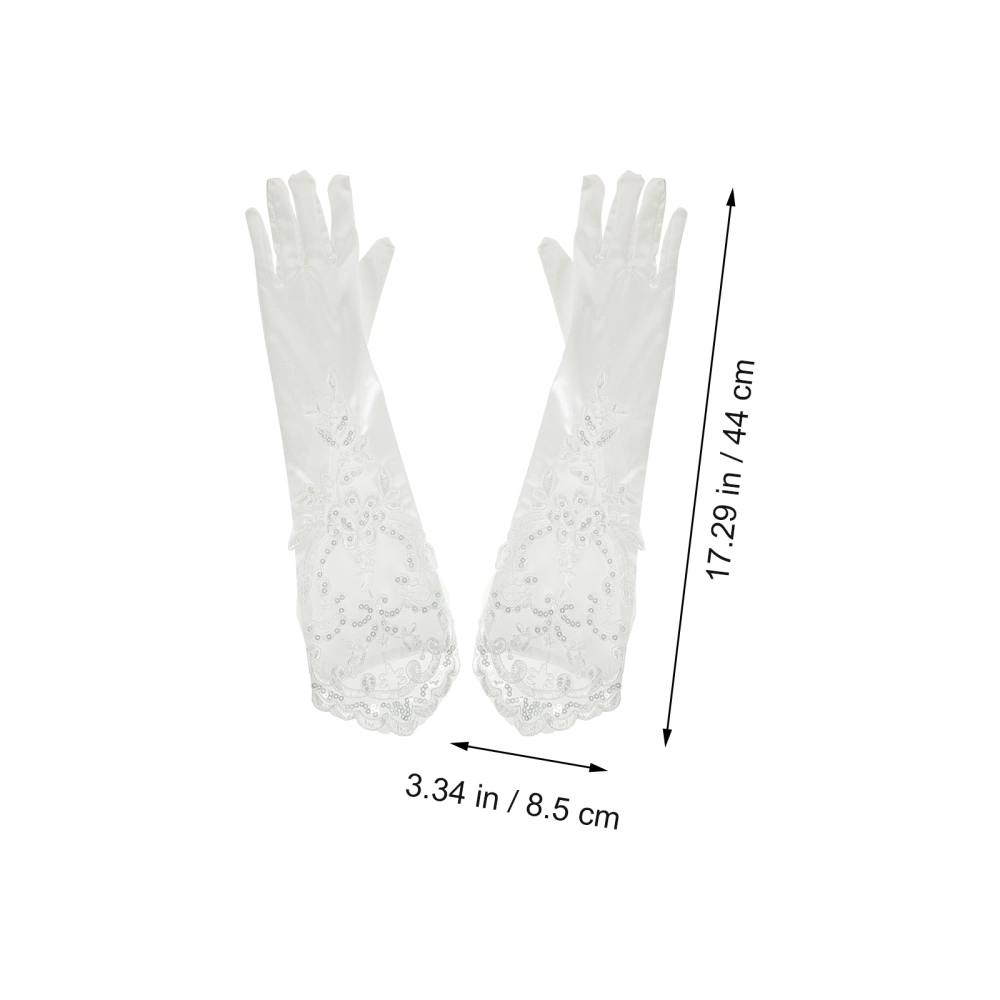 1 Pair Long Lace Gloves Tea Party Wedding Lace Gloves Wedding Costume Accessories