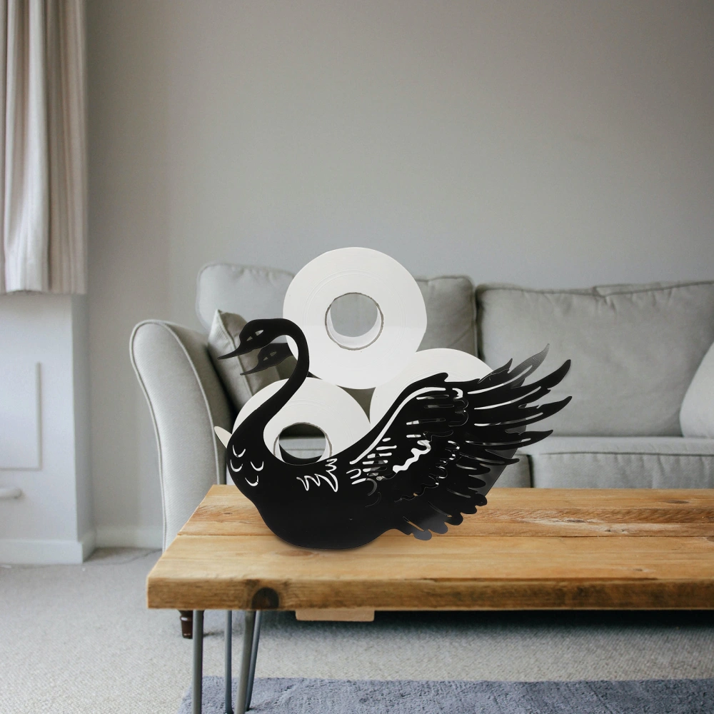 Swan Toilet Paper Holder Stand Metal Bathroom Tissue Storage Rack Animal Roll Paper Holder