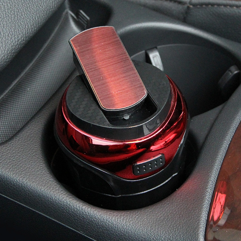 1PC Cigarette Ash Holder Creative Car Ashtray Detachable Lighter Ashstray with LED Light for Home Shop (Black and Red)