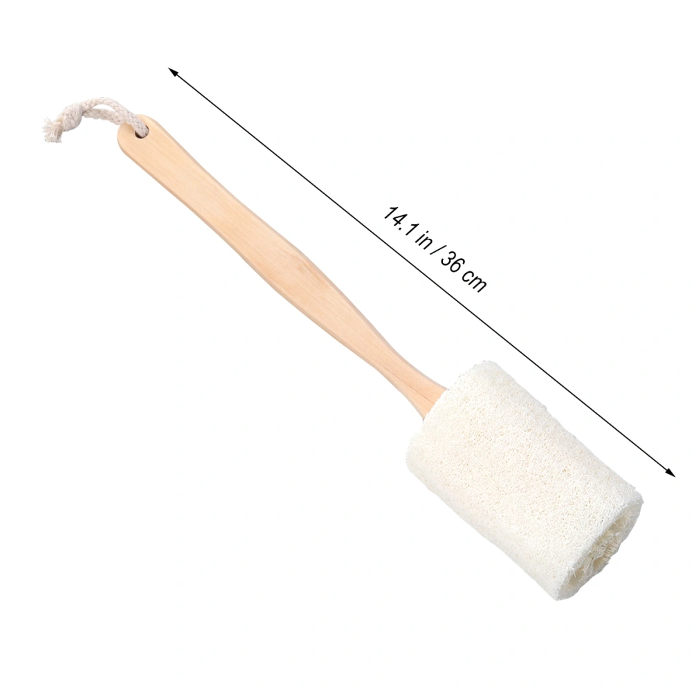 2PCS Long Wooden Handle Natural Exfoliating Loofah Back Sponge Scrubber Brush Bath Body Brush