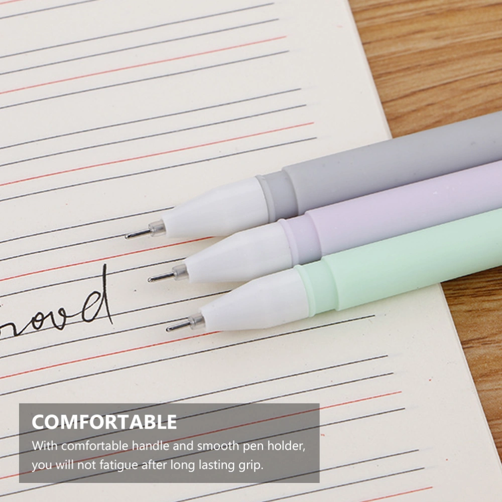 10pcs Creative Neutral Pen Lovely Student Candy Color Pen Simple Black Pen