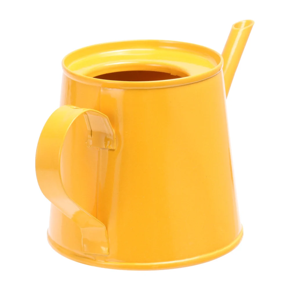 Mini Iron Watering Can Household Watering Can Watering Pot Decor Sprinkled Kettle Layout for Home Desktop Photo (Yellow)