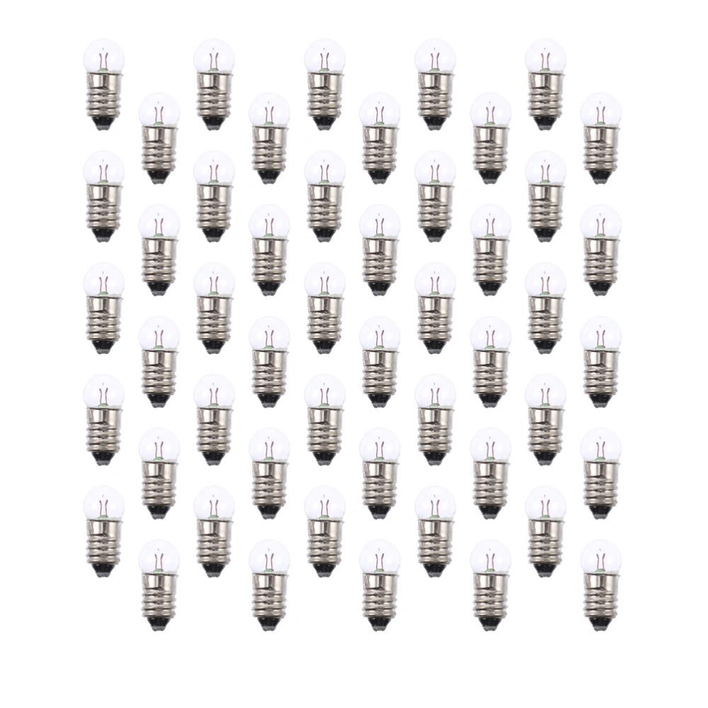 50pcs Miniature Screw Base Light Bulbs Scientific Experiment Bulb (E10, 2.5V)