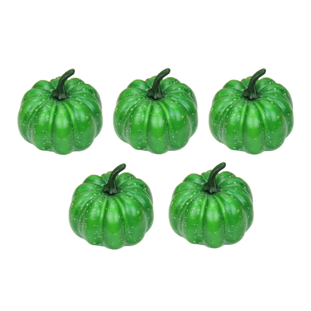 5pcs Simulated Pumpkin Ornaments Halloween Table Props Halloween Party Supplies