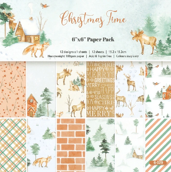 24 Sheets Christmas Scrapbook Planner Papers Handbook Papers DIY Papers DIY Supplies