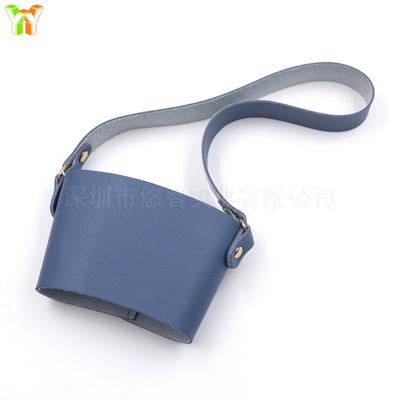 Handheld Coffee Sleeve Delicate Coffee Sleeve Leather Drink Carrier Drink Cup Carrier with Handle