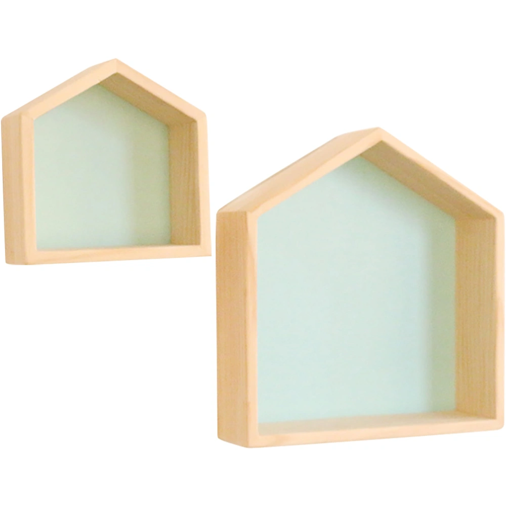 2Pcs Floating Wall Shelves House Shape Floating Shelves Decorative Display Shelf