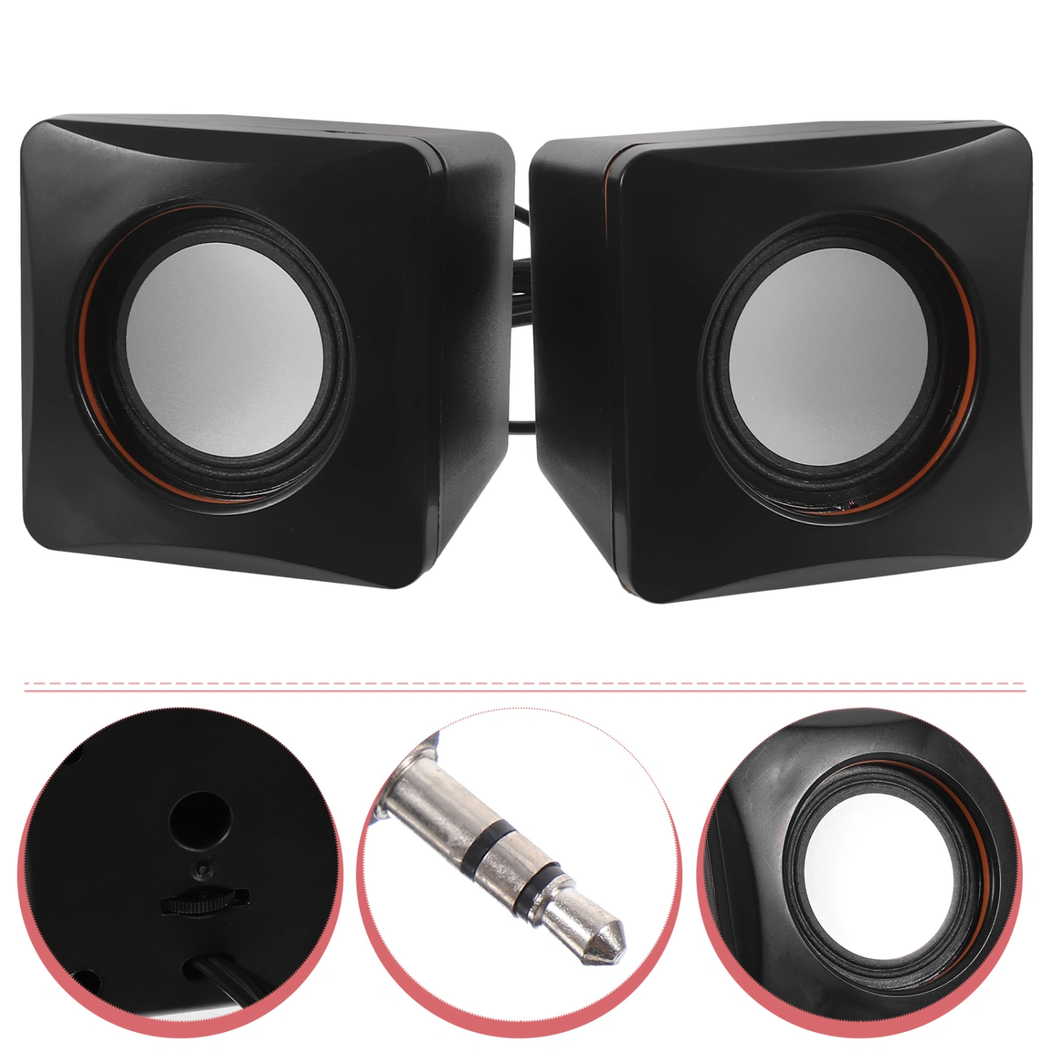 1 Pair Of Small Speaker Usb Wired Speaker Mini Audio Desktop Speaker for Home Office