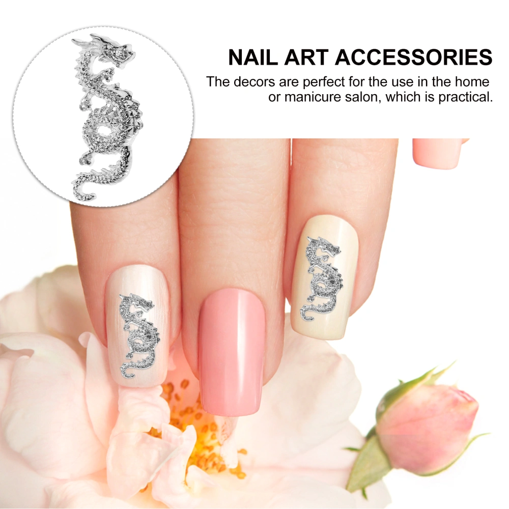 30 pcs Dragon Shaped Nail Charms Metal Nail Charms Decorative Nail Charms for Manicure