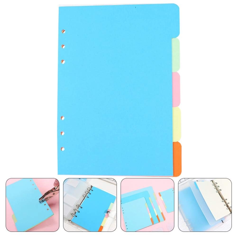 5Pcs Refill Paper Colorful Binder Dividers Organizer Paper Dividers Durable Refill Paper School