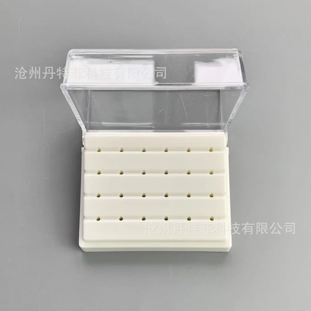 Dental Burs Storage Case Dentist Tools Box Plastic Dental Burs Box (24 Holes)