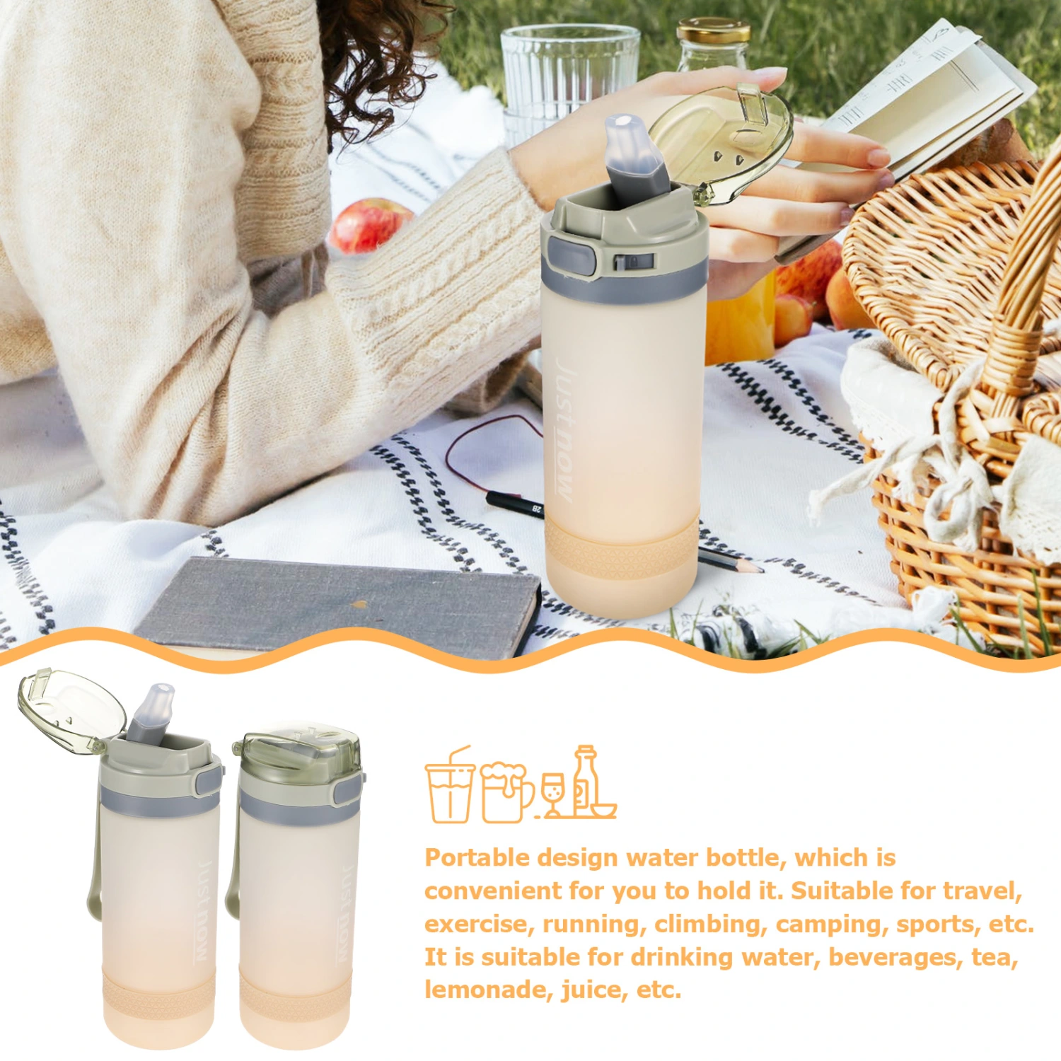 Fitness Sports Water Bottle Portable Water Bottle Outdoor Drink Bottle Household Water Container
