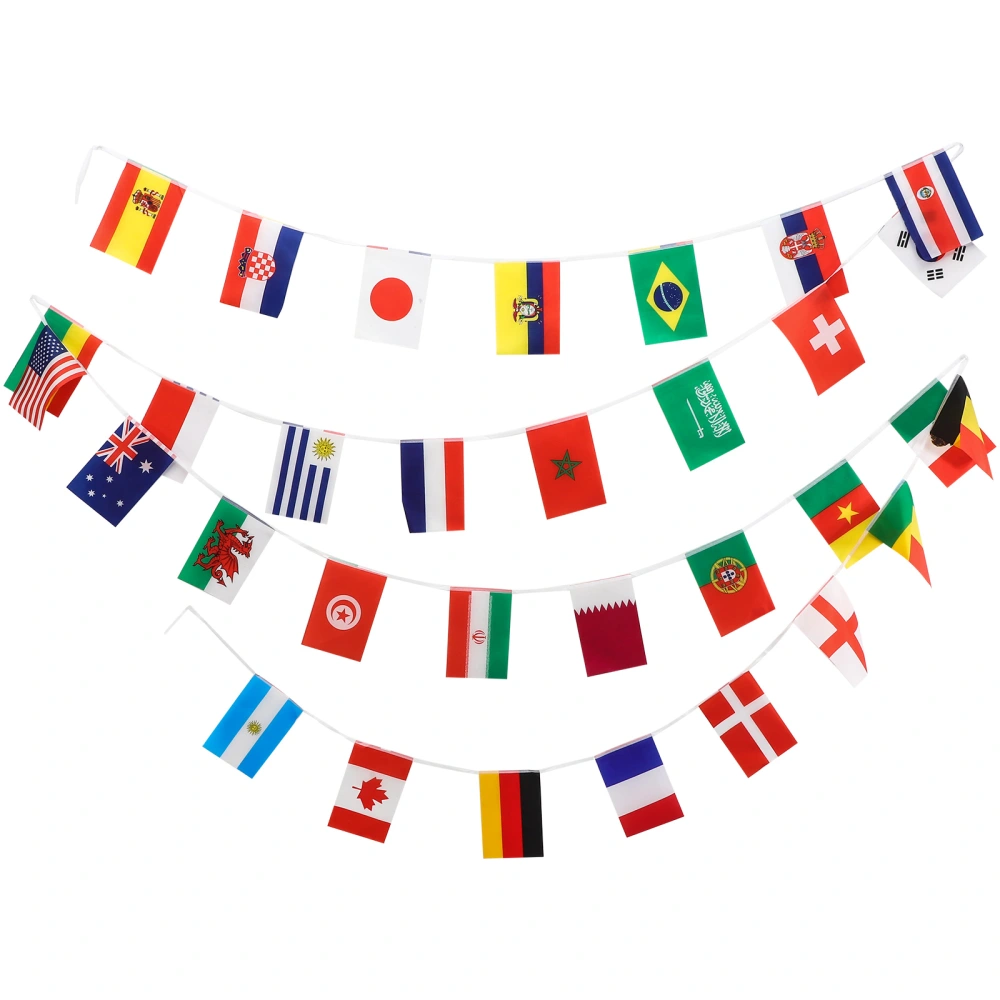 1 Set of Football Match String Flags Fans Bunting Flag Banner Soccer Themed Party Supplies