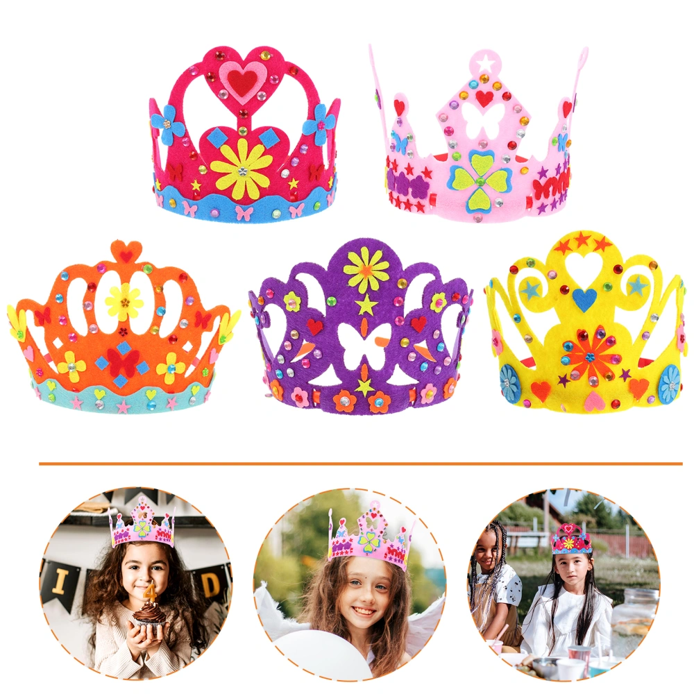 5 bags of DIY Birthday Crowns Kids Creative Design Kids Birthday Hat Decorations