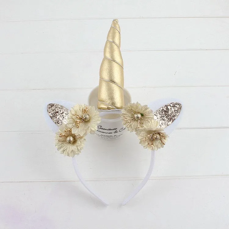 Unicorn Headband Headdress Funny Festival Party Flower Hair Accessory Unicorn Headband for Girls