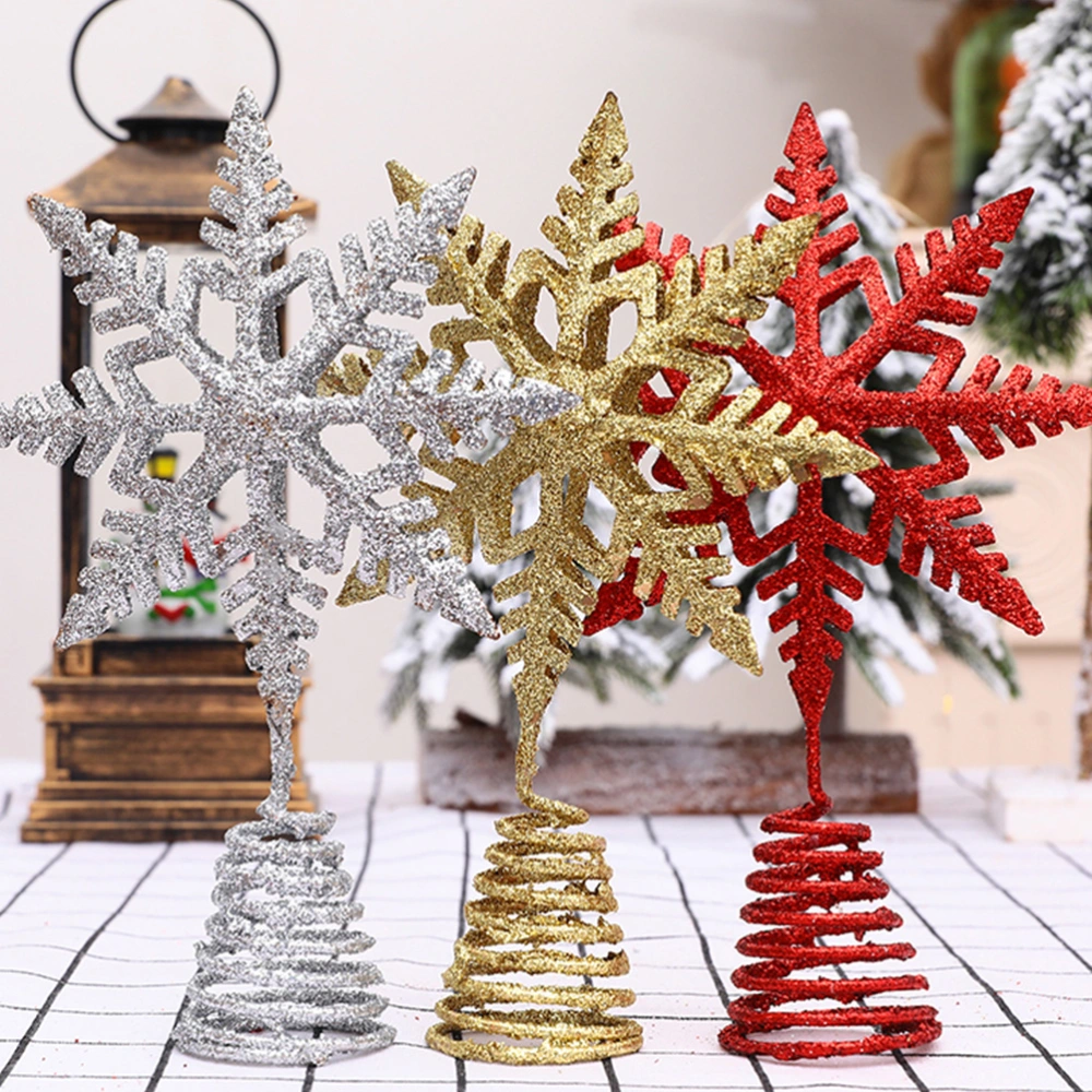 1pc Christmas Tree Snowflake Topper Christmas Tree Ornament Decoration Supplies