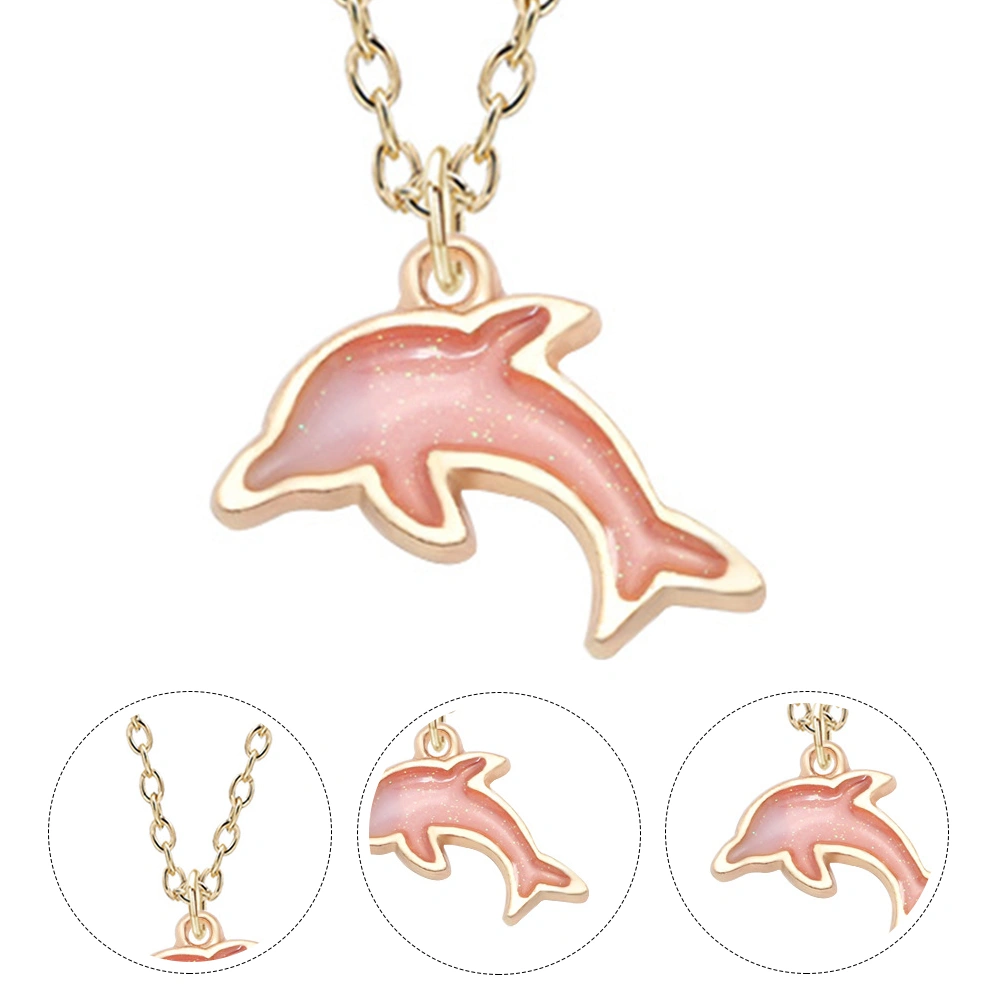 Dolphin Shape Necklace Dolphin Necklace Pendant Dolphin Pendant Neck Decor