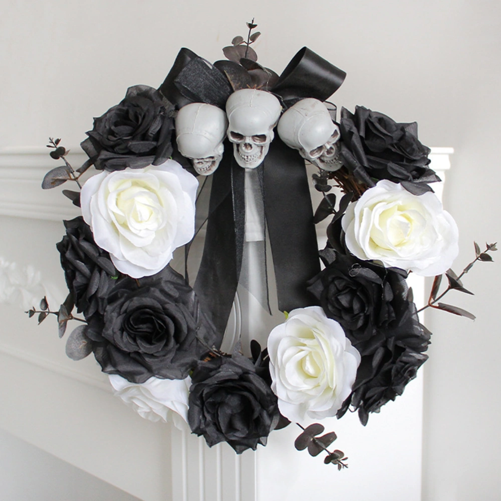 Halloween Wreath Black Wreath Hanging Ornament Door Wreath For Wall Hanging