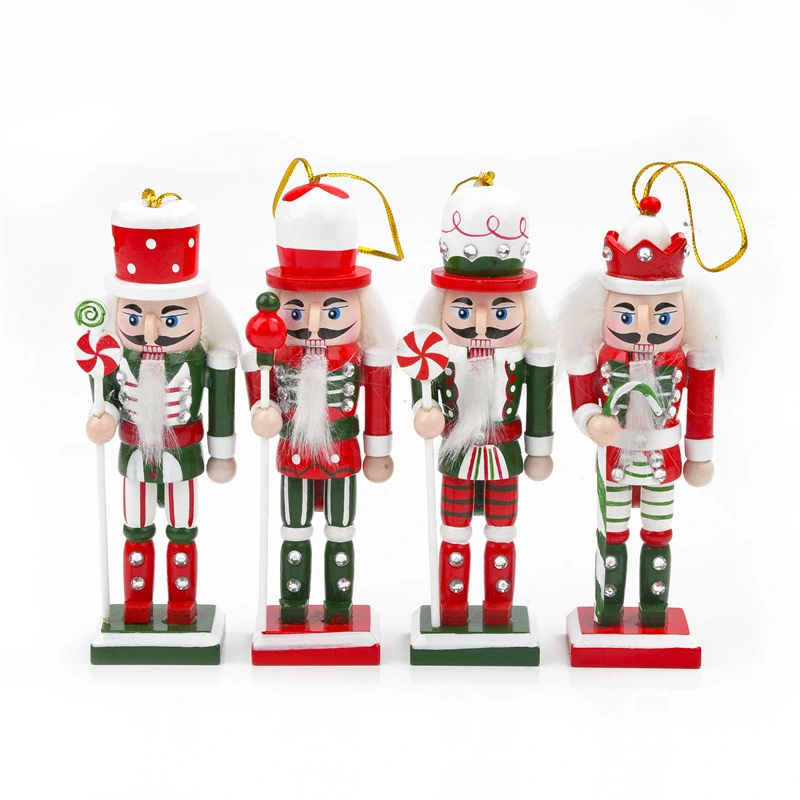 1 Set Christmas Decoration Xmas Decoration Wood Nutcracker Pendant Christmas Ornament