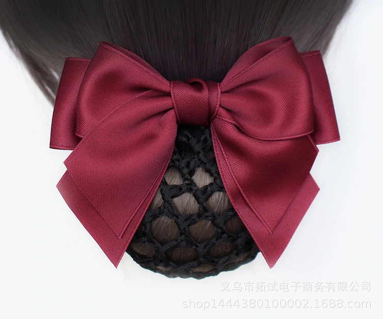 2Pcs Women Hair Bun Covers Bowknot Hairnet Barrette Hair Clip Hairpin Hair Net for Women Ladies