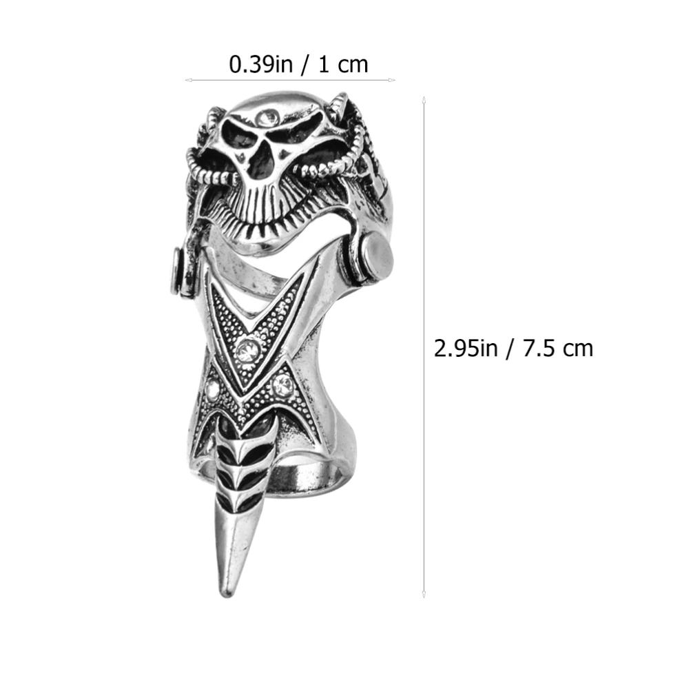 2Pcs Alloy Skull Nails Ring Chic Nails Ring Fashionable Decor Props for Women