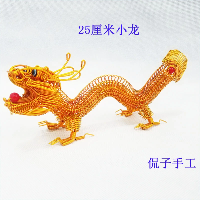 Handwoven Dragon Statue Chinese Dragon Decoration Detailed Woven Dragon Figurine Table Decor