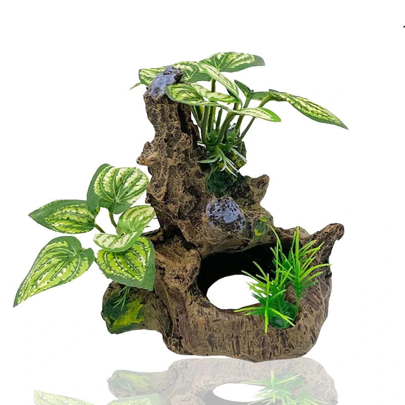 Aquarium Trunk Ornament Resin Hideout Fish Tank Landscape Trunk Hideout Decoration