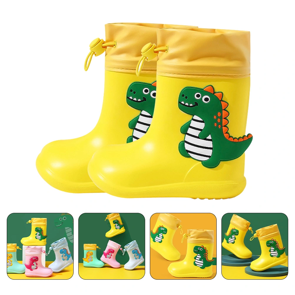 1Pair Kids Waterproof Rain Boots Cartoon Lovely Rainshoes Protective Footwear