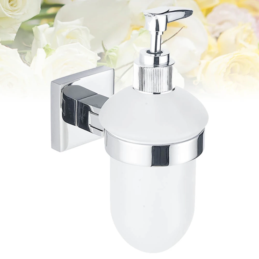 1PC Stainless Steel Soap Dispenser Wall Mounted Liquid Soap Glass Bottle for Bathroom Kitchen