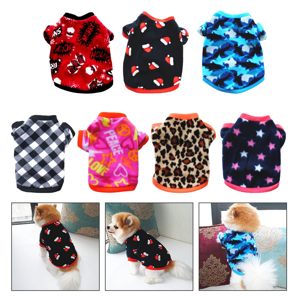 7pcs Winter Pet Dog Clothes Polar Fleece Pet Costume Pet Dog Warm Clothes