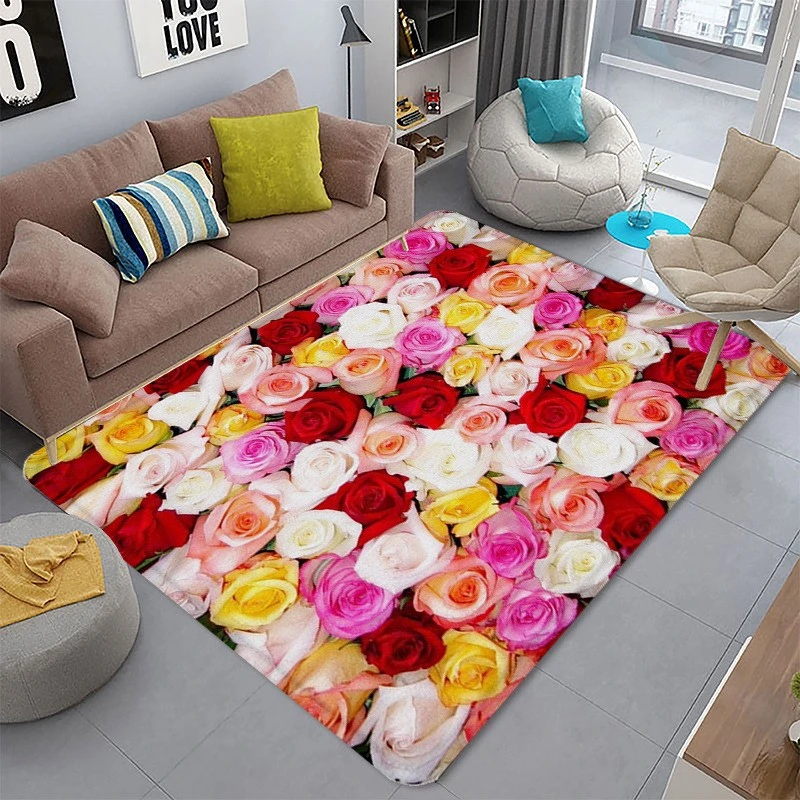 Living Room Carpet Decorative Rug Thickened Polyester Rectangular Floor Rug Soft Rug Rustic Carpet