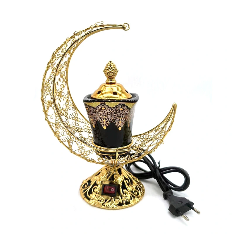 Arabic Style Incense Burner Plug-in Middle East Censer Desktop Electric Censer Decor(EU Plug)