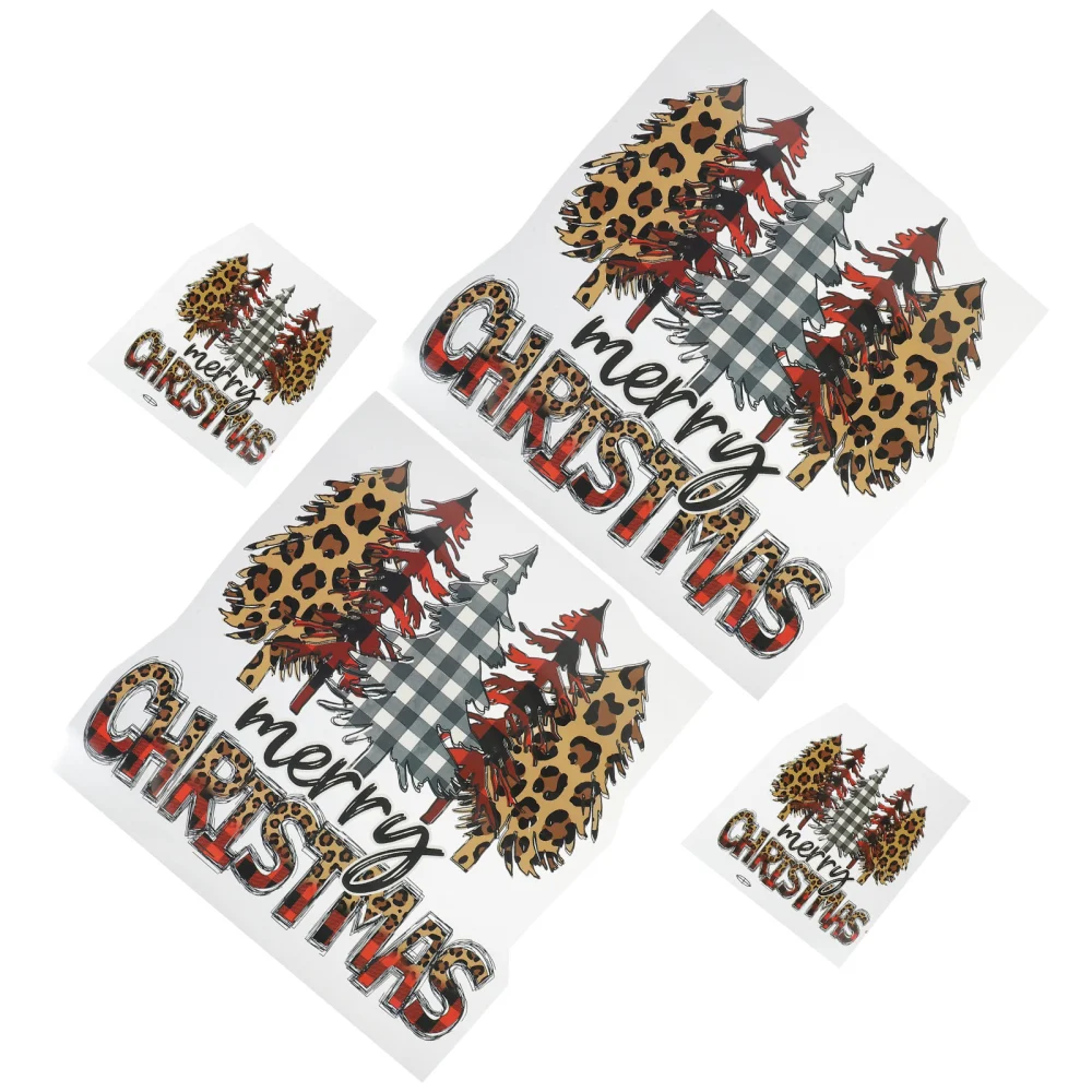 4pcs Christmas Themed Iron On Transfers Novelty Clothing Patches Heat Transfer Iron On Stickers