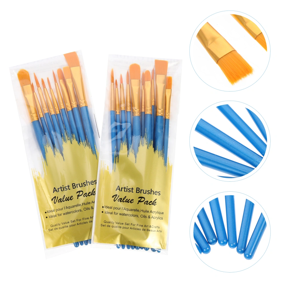 20Pcs Art Painting Brush Painting Brush Oil Painting Supplies Art Student Paintbrush