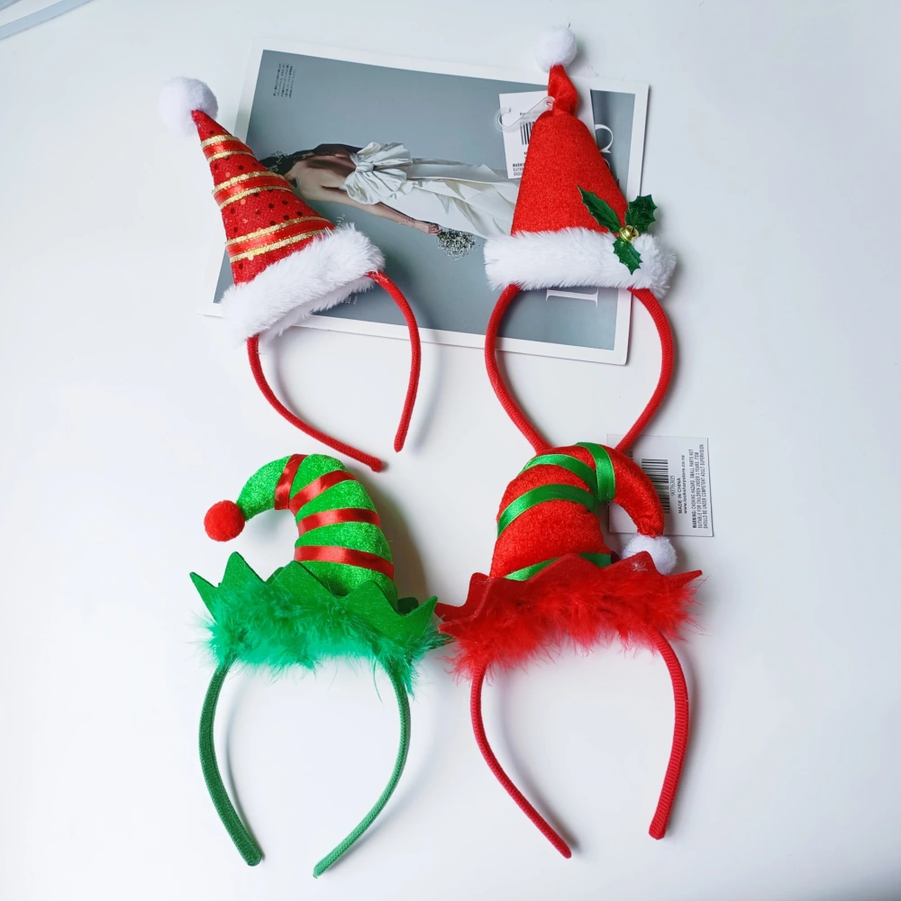 4pcs Christmas Themed Headdress Decorative Hair Hoop Hairbands Christmas Party Favors