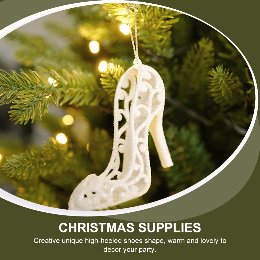 6pcs High-heeled Shoes Shaped Pendants Christmas Tree Hanging Decoration