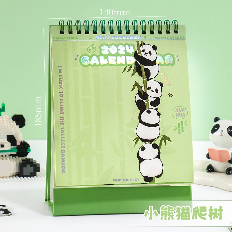 Noting Desktop Calendar Panda Pattern Standing Calendar Household Standing Calendar