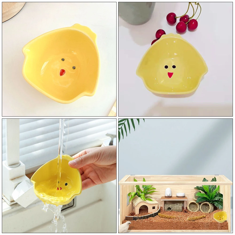 2Pcs Rutin Chicken Food Dishes Chicken Design Dishes Pet Feeding Dishes