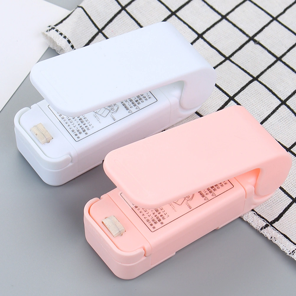 2 Pcs Portable Mini Bag Sealer Hand-held Food Saver Battery Operated Heat Sealer (White, No Battery)