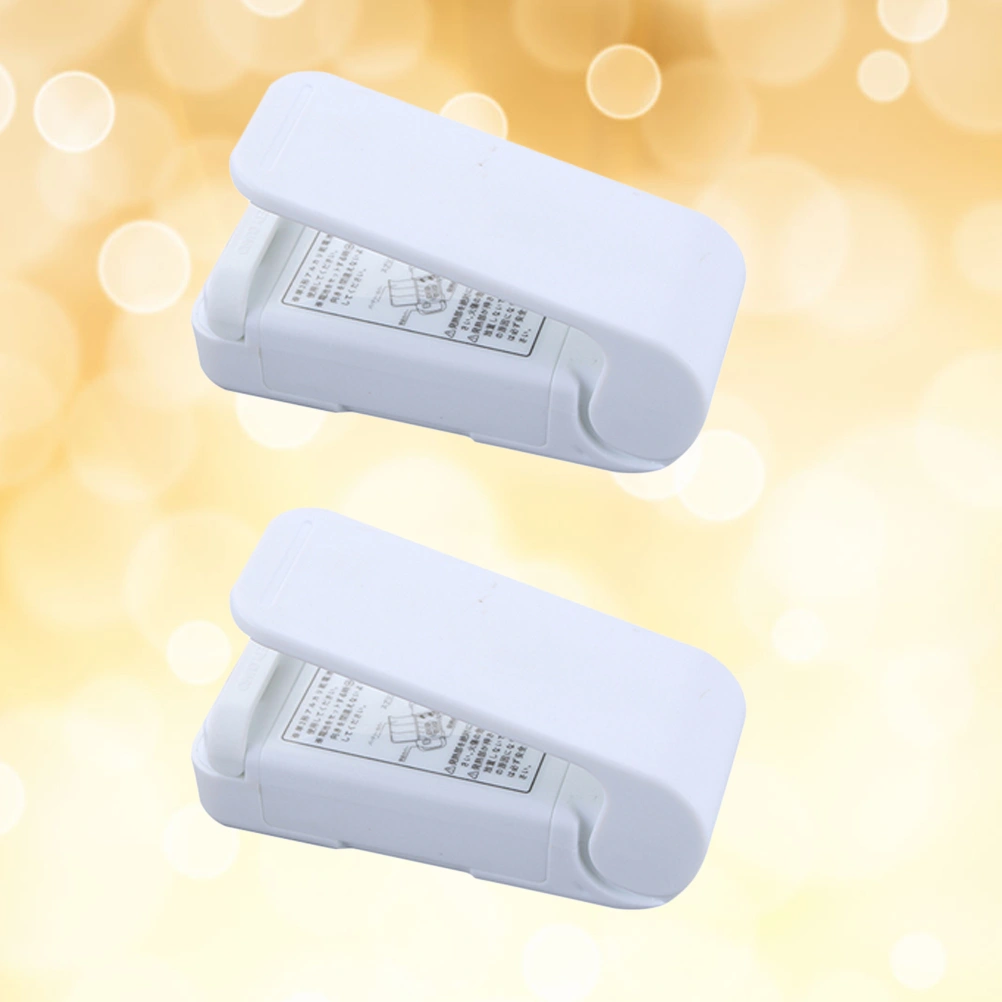 2 Pcs Portable Mini Bag Sealer Hand-held Food Saver Battery Operated Heat Sealer (White, No Battery)