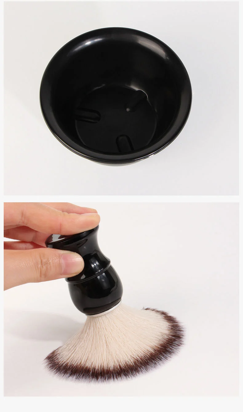 1 Set Men Shaving Kit Men Shaving Brush Shaving Bowl Portable Shaving Cleaning Brush Kit