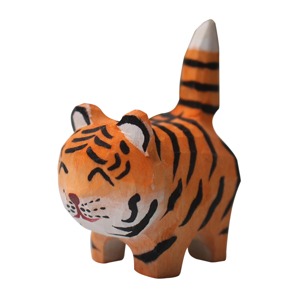 Simulation Tiger Artware Wooden Tiger Adornment Decorative Animal Craft