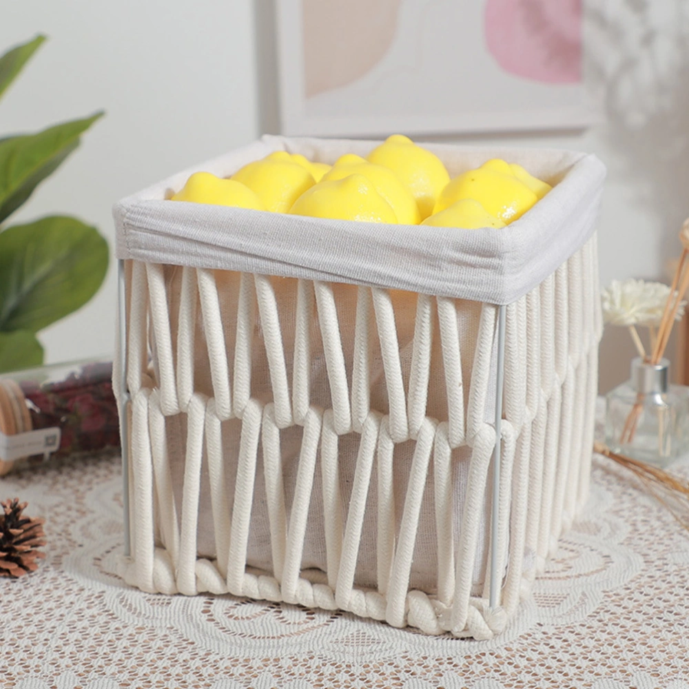 Woven Storage Basket Cotton Rope Storage Basket Snacks Toys Basket Sundries Storage Holder